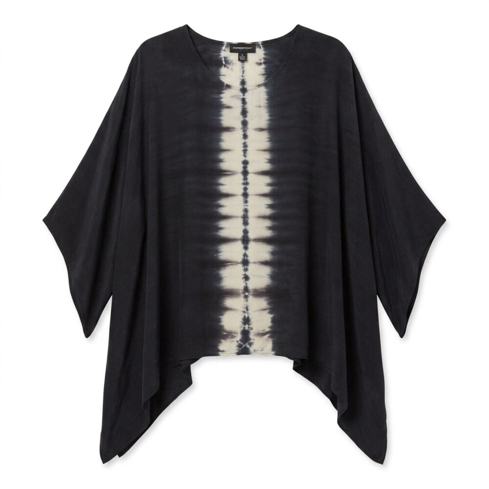 Fifteen Twenty Tie Dye Dolman Sleeve Blouse‎ Black White Oversized Top Size M